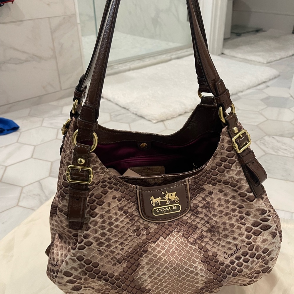 Coach Brown Python Print Women's Bag - image 1